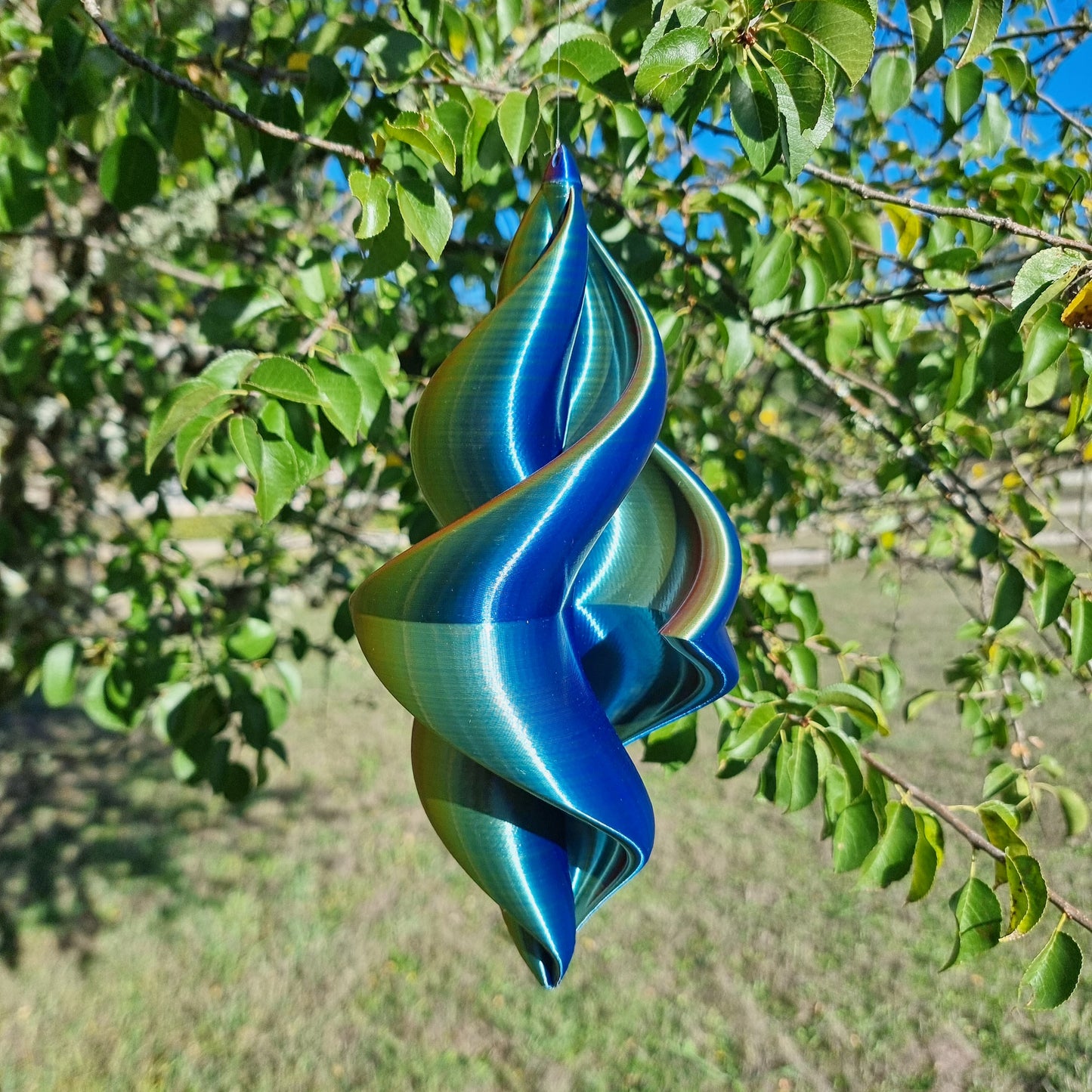 Medium - Duality Wind Spinner - Copper Blue Green - Earthy Golden - Length: 30cm/12"