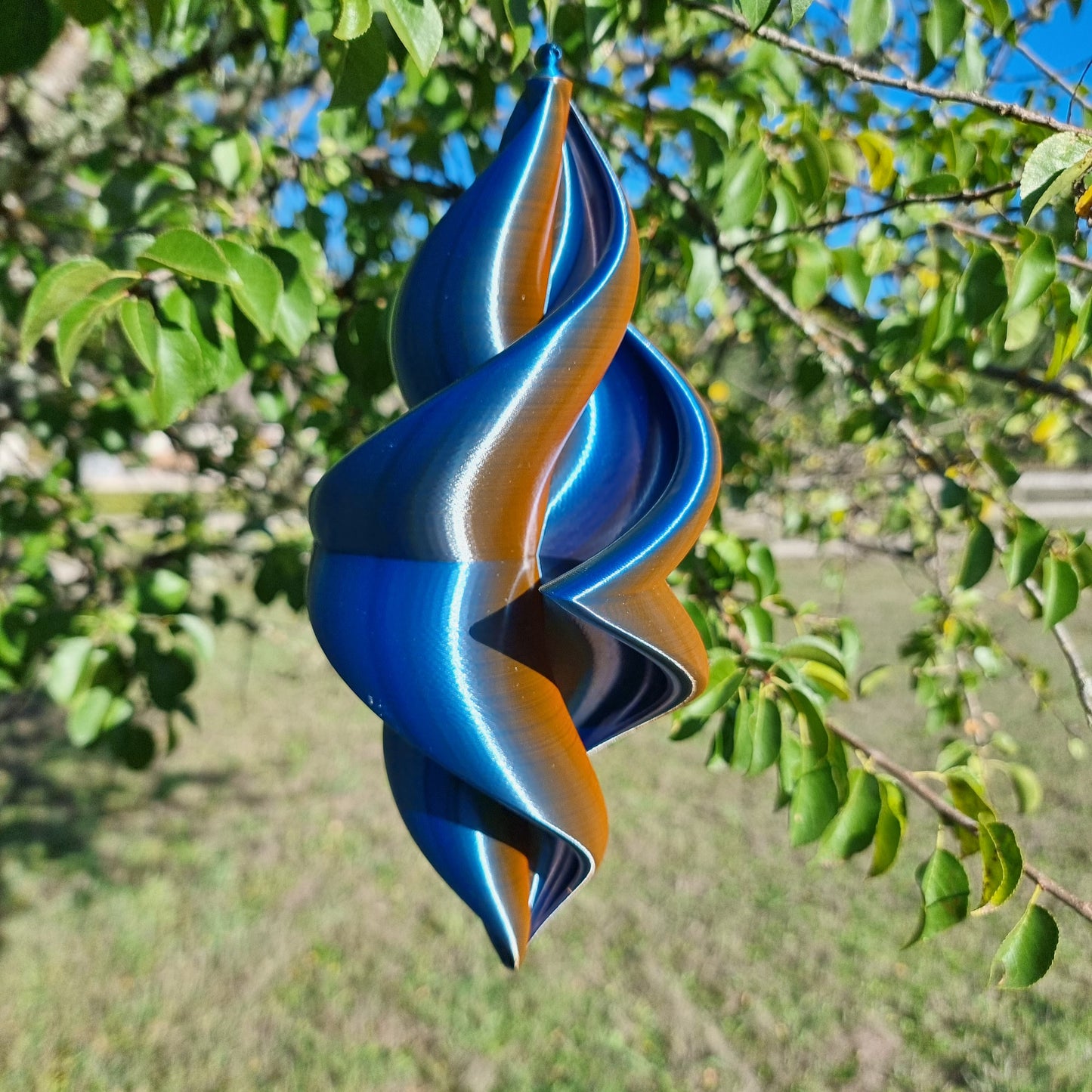 Medium - Duality Wind Spinner - Copper Blue Green - Earthy Golden - Length: 30cm/12"