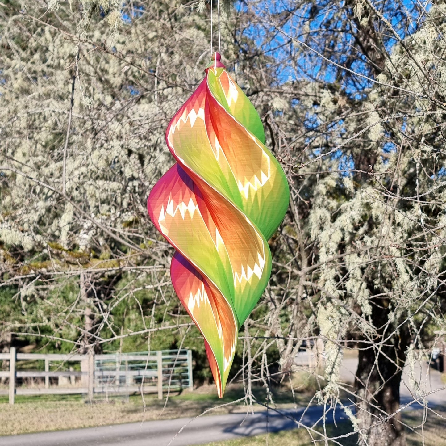 V2 Spiral Spinner Faceted - Large - Garden Decor - Wind Art - Unique Gift - Bright & Colorful