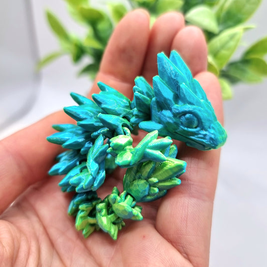 Micro Gemstone Dragon - 3D Printed - Articulated Multi Colored Toy