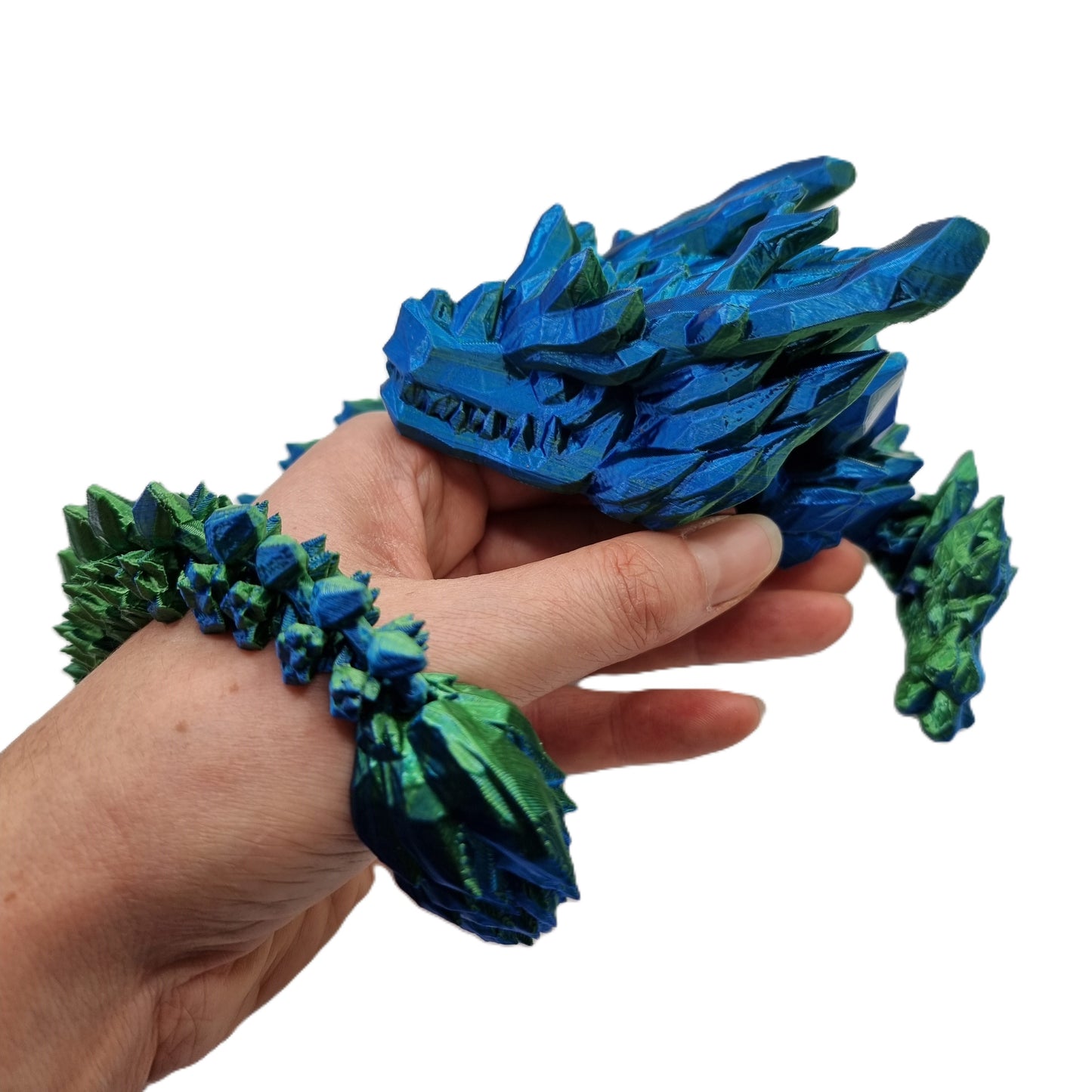 Large Long Fancy Head Dragon - 3D Printed Dragon - Articulated Fidget