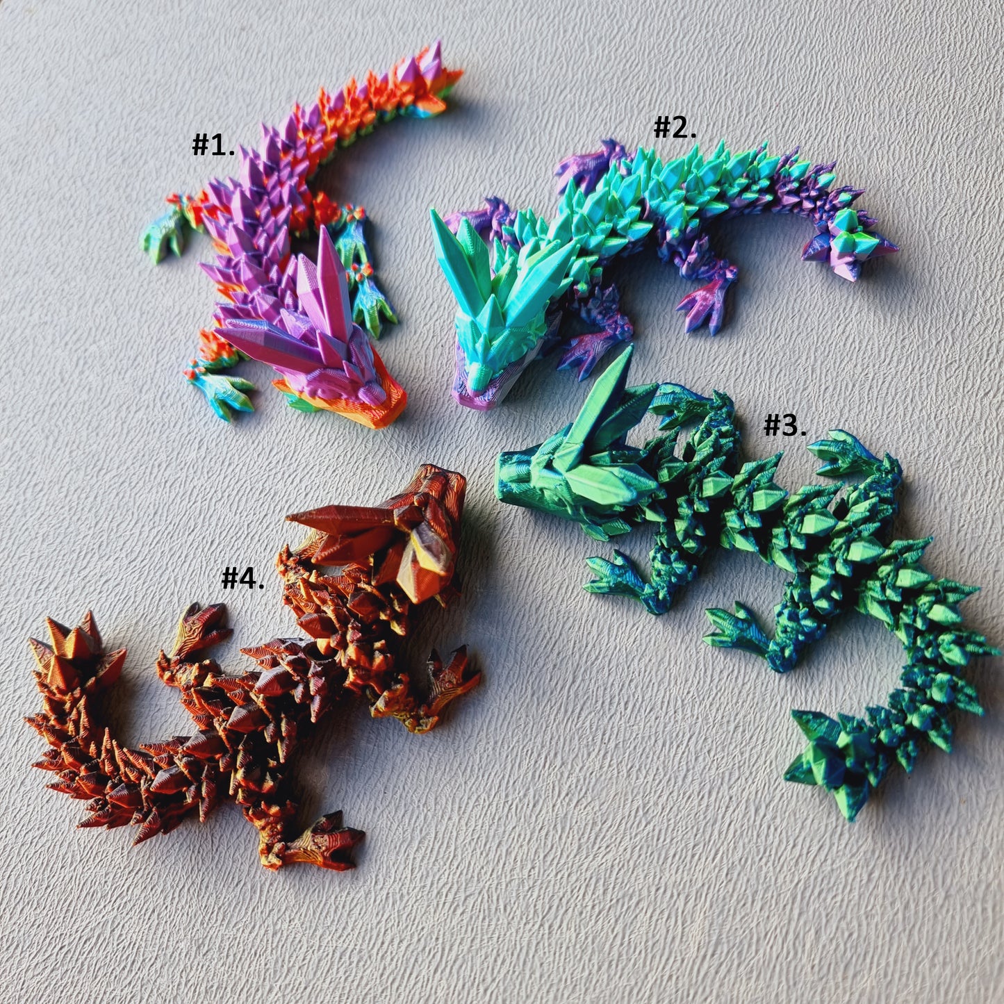 Small - Crystal Dragons - 3D Printed Articulated Fantasy Toy