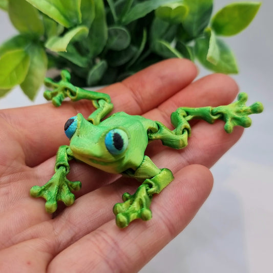 Frogs - Small - 3D Printed - Articulated Multi Colored Fidget Nature Toy