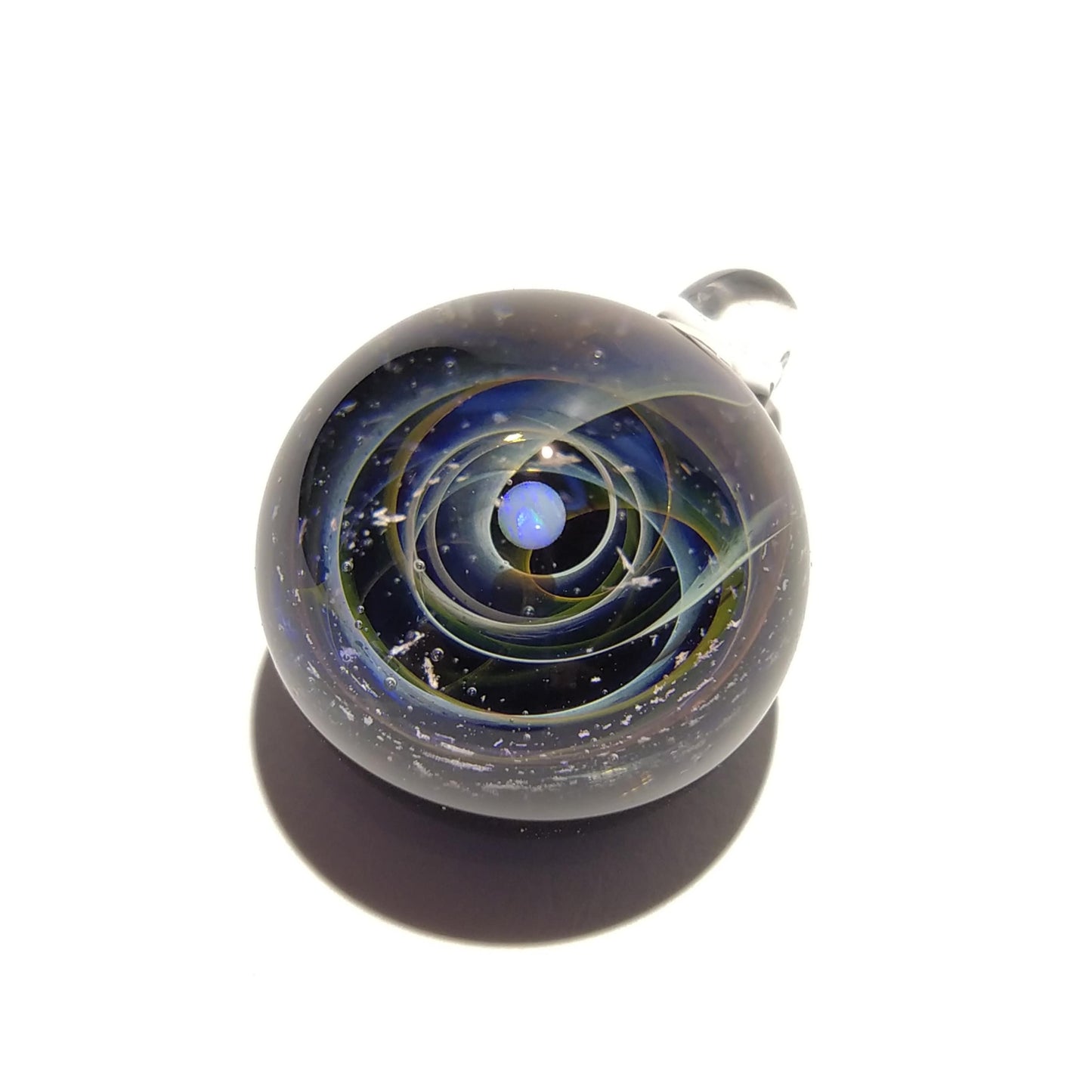 NEW! Blown Glass Pendant - Dark Opal Planet - Space -Neurology Gift - Trending Art - Science Jewelry - Best Seller - Necklace -Neuroscience