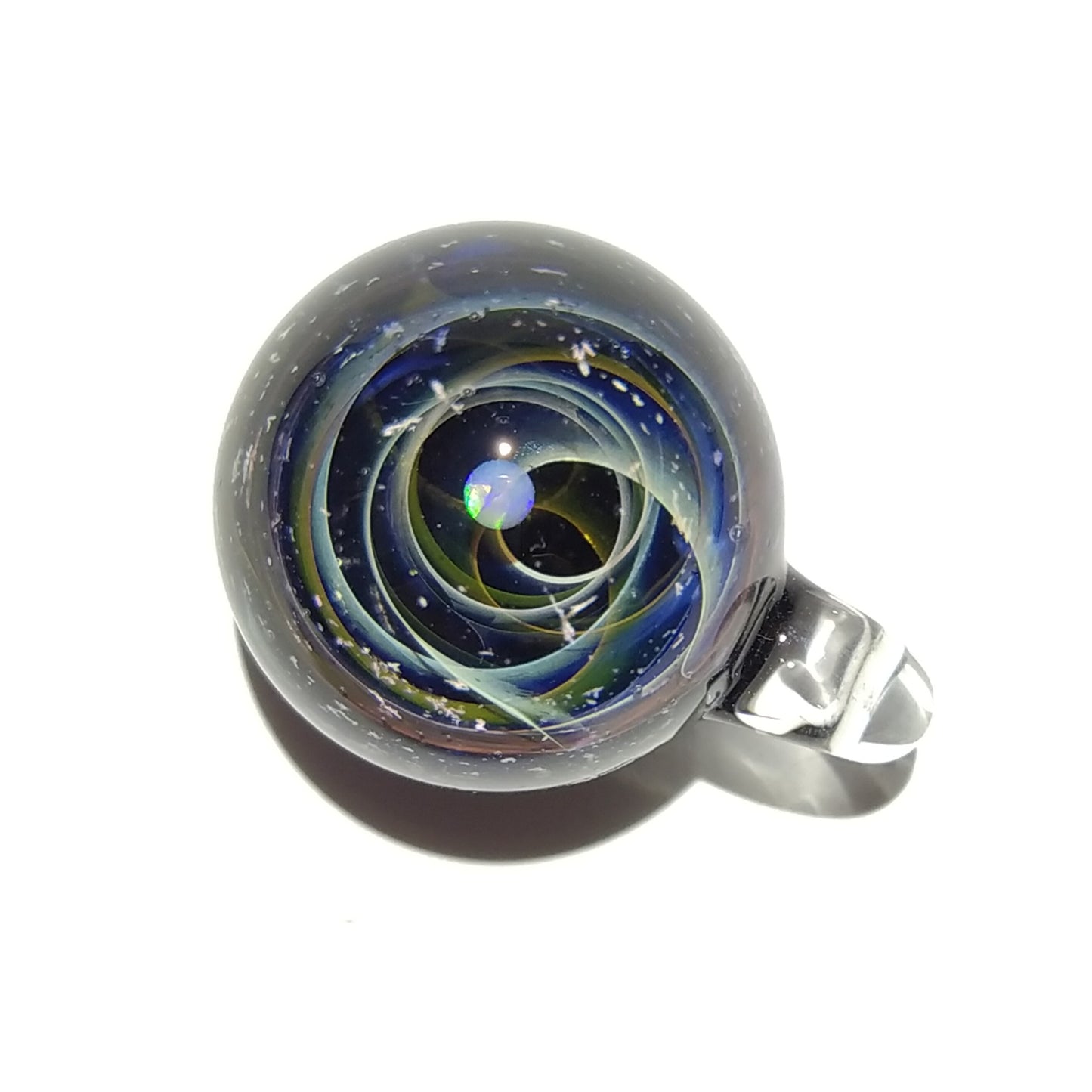 NEW! Blown Glass Pendant - Dark Opal Planet - Space -Neurology Gift - Trending Art - Science Jewelry - Best Seller - Necklace -Neuroscience