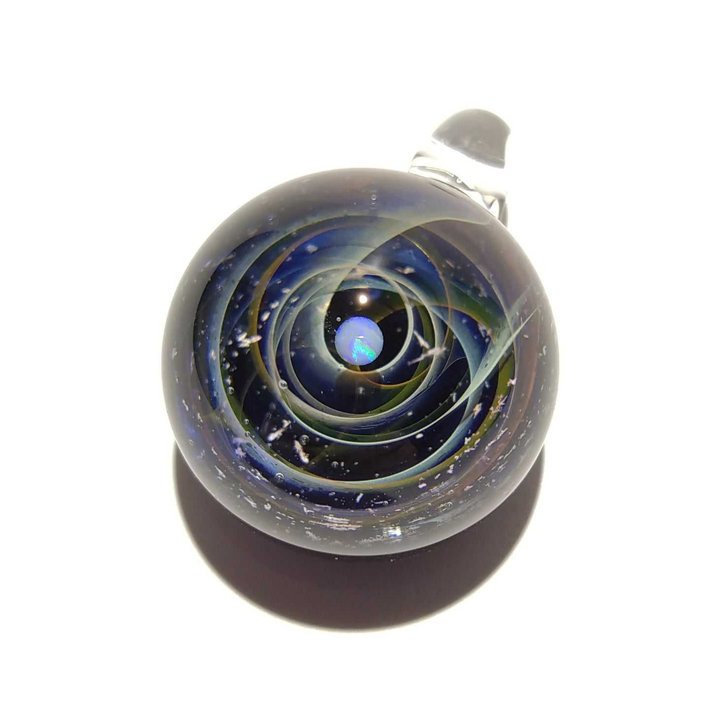 NEW! Blown Glass Pendant - Dark Opal Planet - Space -Neurology Gift - Trending Art - Science Jewelry - Best Seller - Necklace -Neuroscience