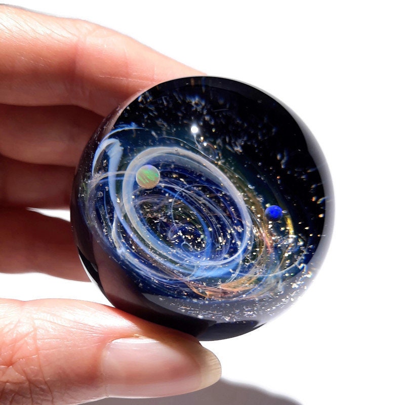 Solar System Gift - Real Opal Planets - Unique Space Decor - Space and Planets Within - Unique Desk Accessory - Cosmic Gift Idea - Universe