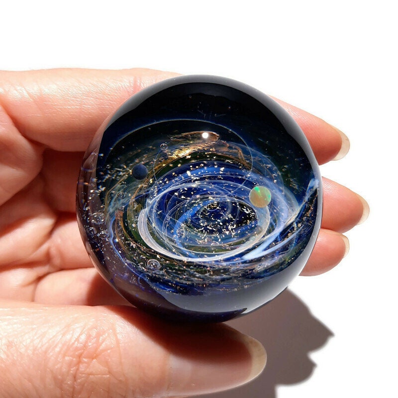 Solar System Gift - Real Opal Planets - Unique Space Decor - Space and Planets Within - Unique Desk Accessory - Cosmic Gift Idea - Universe