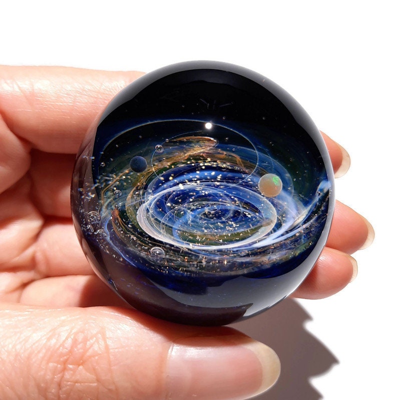 Solar System Gift - Real Opal Planets - Unique Space Decor - Space and Planets Within - Unique Desk Accessory - Cosmic Gift Idea - Universe