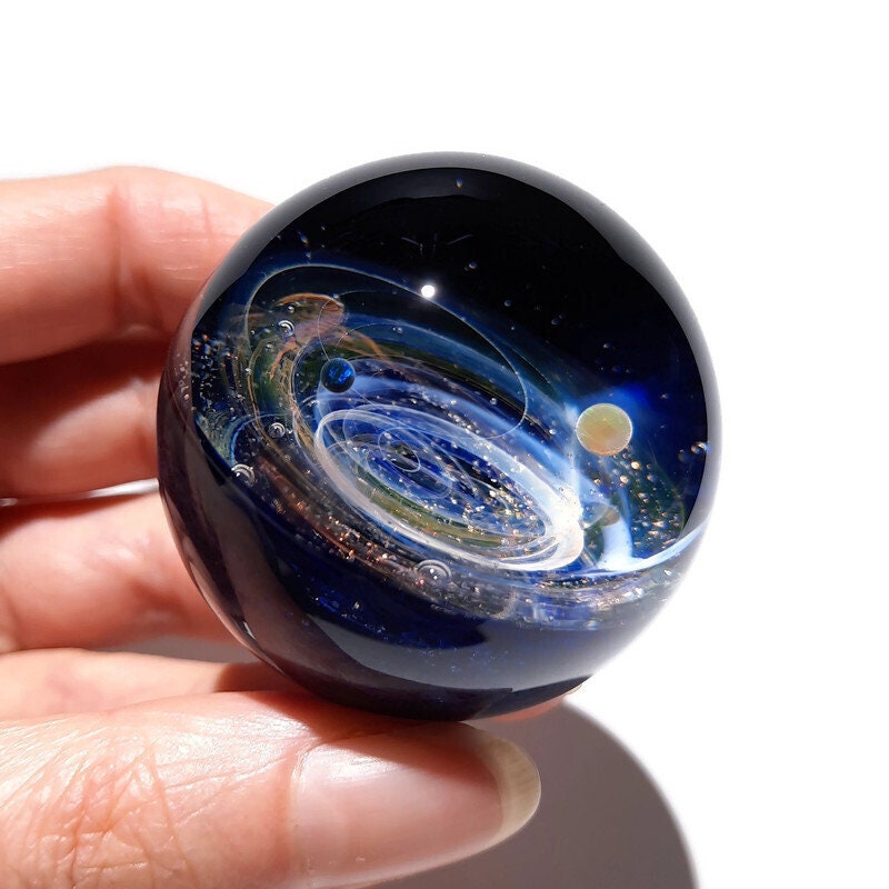 Solar System Gift - Real Opal Planets - Unique Space Decor - Space and Planets Within - Unique Desk Accessory - Cosmic Gift Idea - Universe