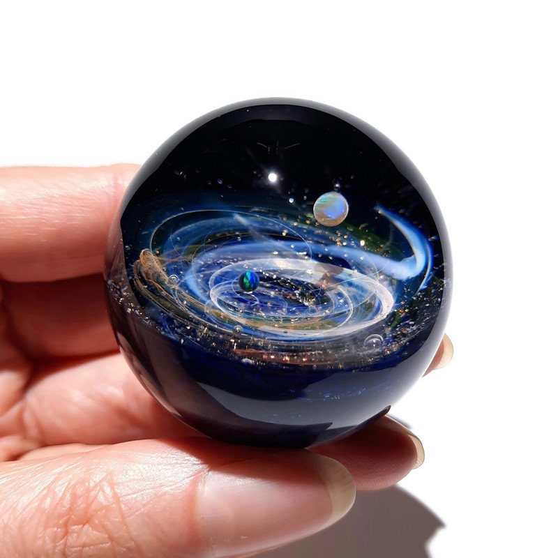 Solar System Gift - Real Opal Planets - Unique Space Decor - Space and Planets Within - Unique Desk Accessory - Cosmic Gift Idea - Universe