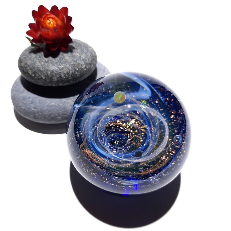 Solar System Gift - Real Opal Planets - Unique Space Decor - Space and Planets Within - Unique Desk Accessory - Cosmic Gift Idea - Universe