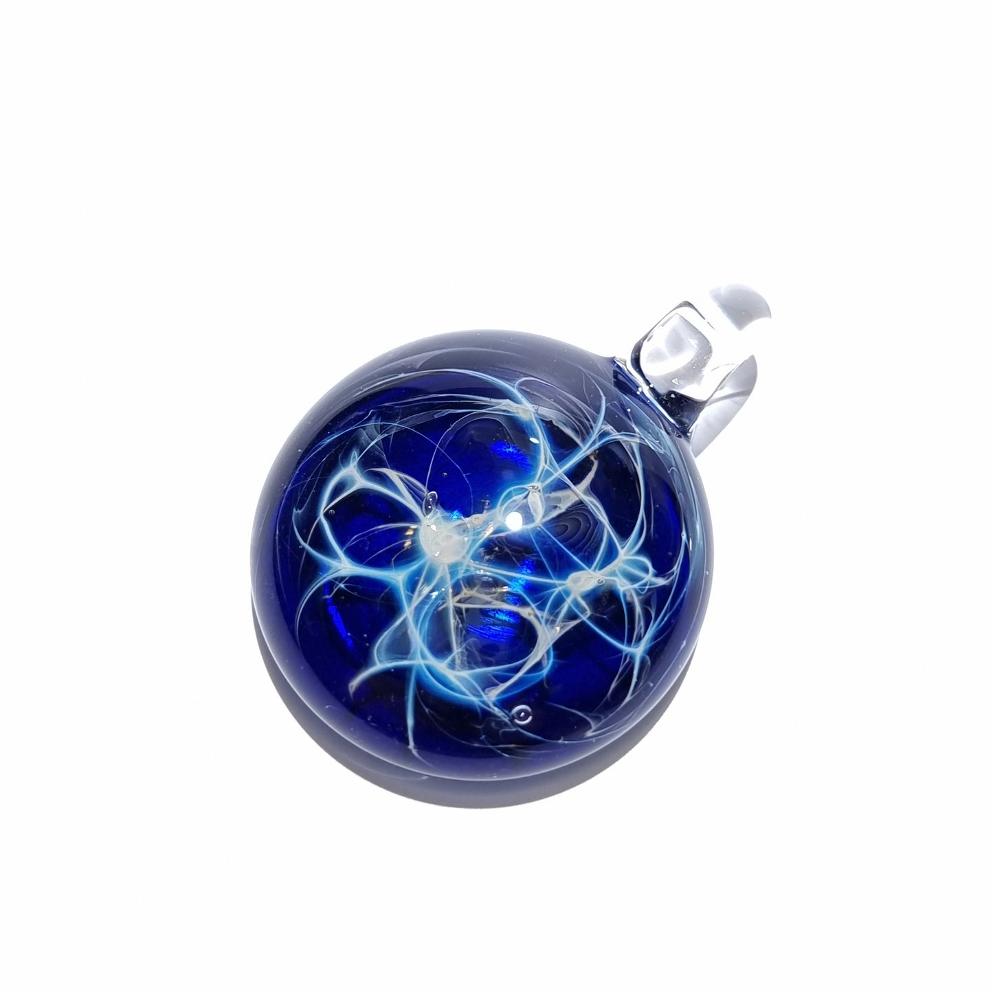 Cobalt Neuron Necklace, Heady Pendant, Lampwork Focal Bead, Blown Glass Pendant, Hipster Necklace, Universe Filament, Free Shipping